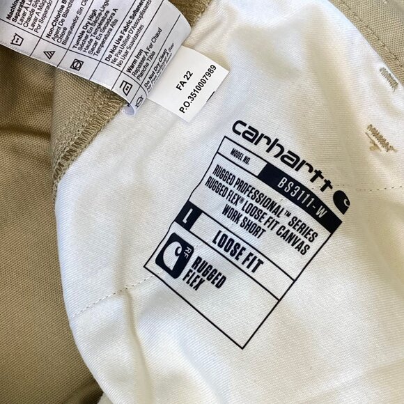 Carhartt Rugged Flex Loose Fit Canvas Work Shorts Women's 12 Dark Khaki NWT - Picture 4 of 8